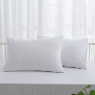 Dreamaker Bamboo Terry Waterproof Cot Pillow Protector Twin Pack