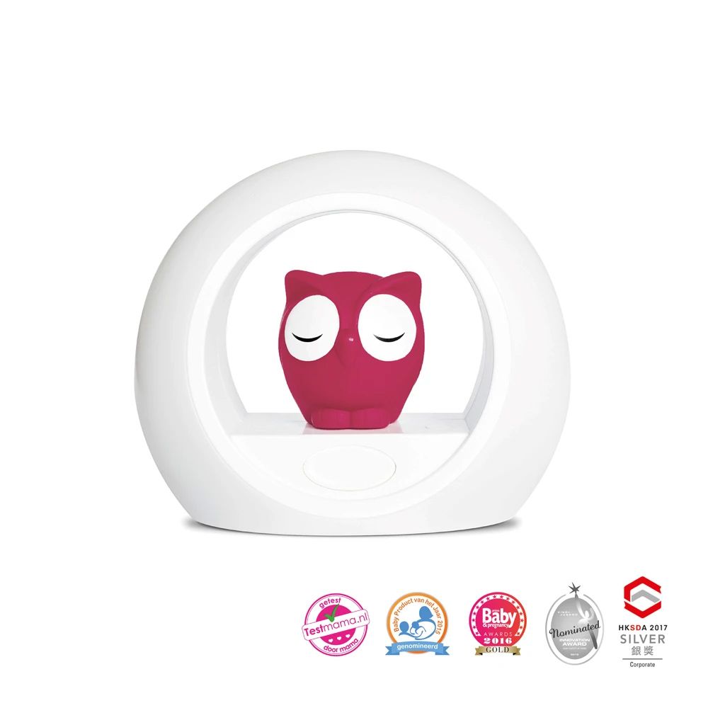ZAZU Lou the Owl Nightlight with Voice Activation Pink