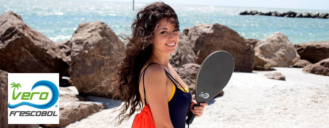 Vero Frescobol Carbon Fibre Paddleball Raquet Set Banner