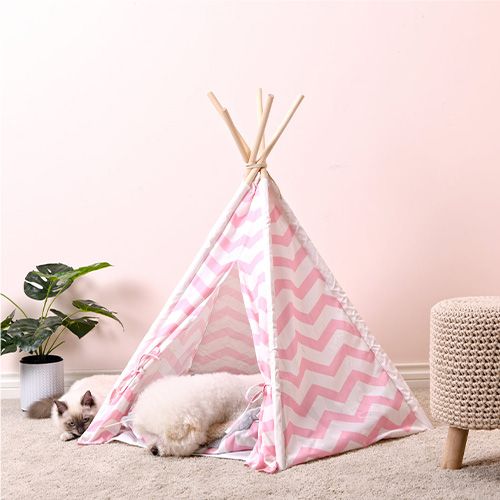 Charlie's Pet Teepee Bed Tent Pink Wave