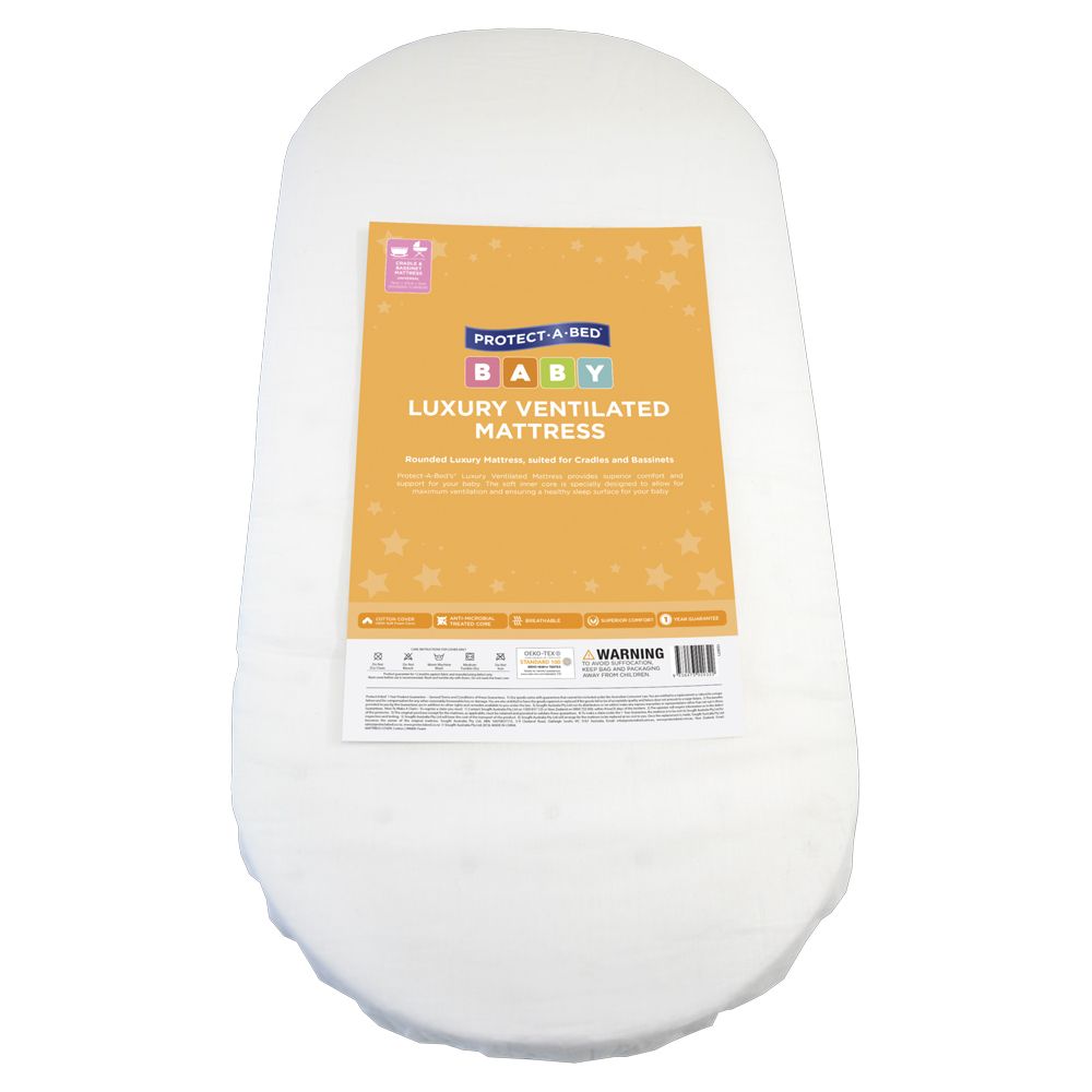 Protect a Bed Luxury Ventilated Rounded Bassinet Mattress