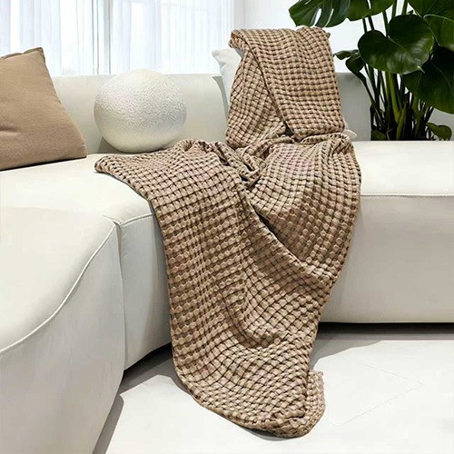 Bambi All Seasons Cotton Bamboo Lightweight Waffle Blanket folded with colour options