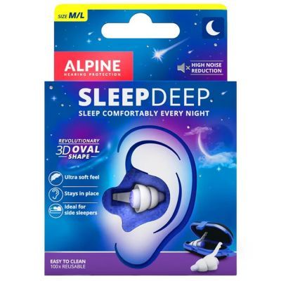 Alpine SleepDeep Reusable Sleeping Earplugs