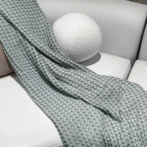 Bambi All Seasons Cotton Bamboo Lightweight Waffle Blanket showing textured waffle weave