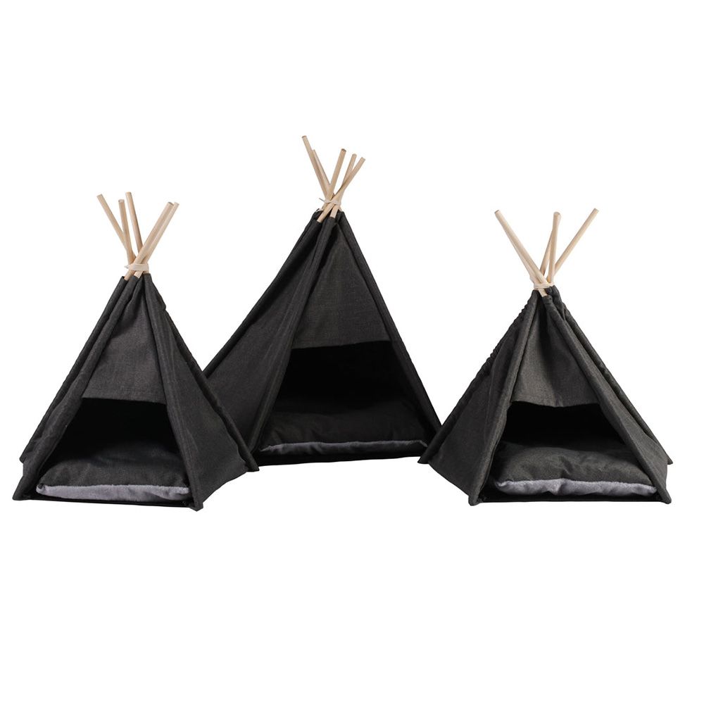 Charlie's Premium Faux Linen Pet Teepee Bed Tent All Sizes