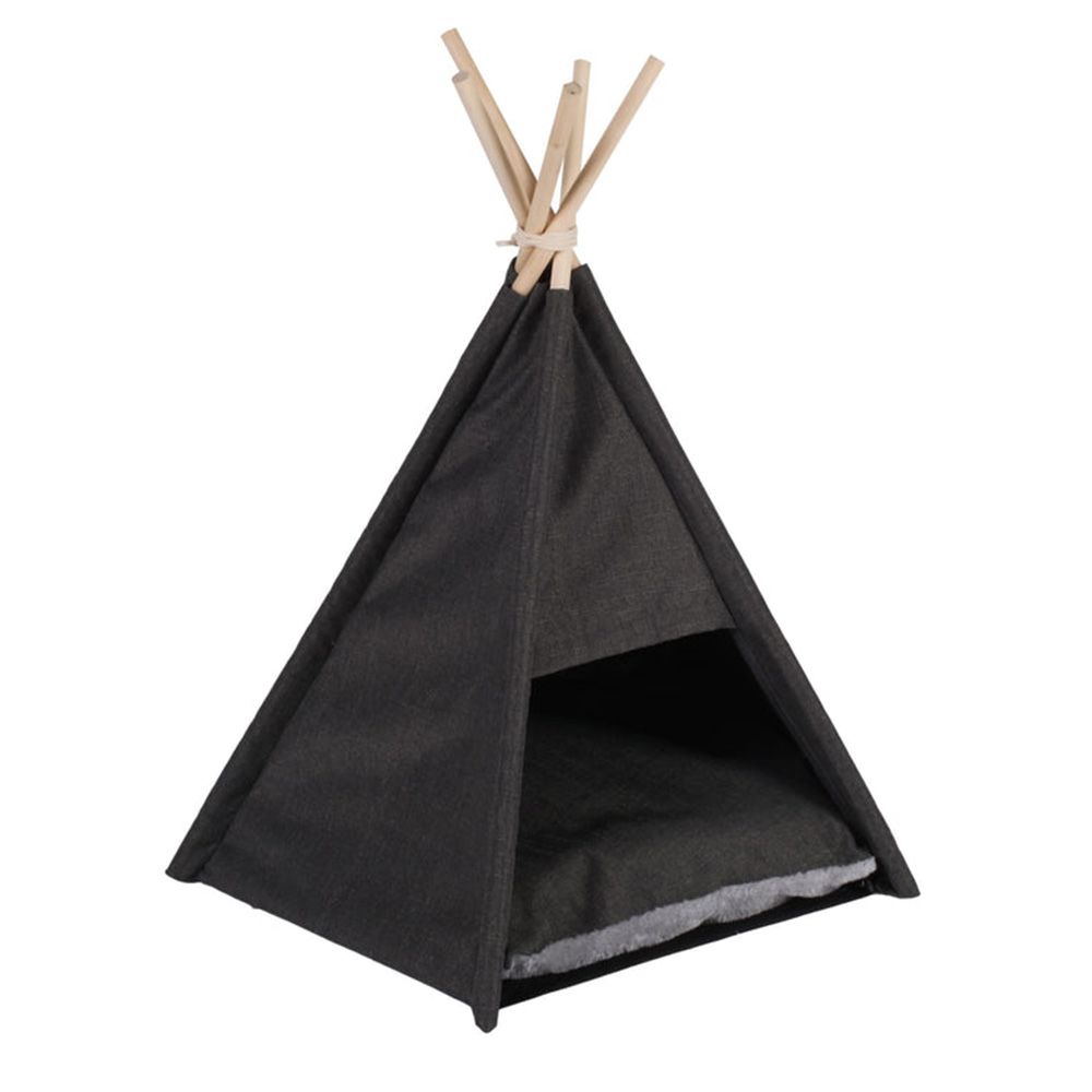 Charlie's Premium Faux Linen Pet Teepee Bed Tent