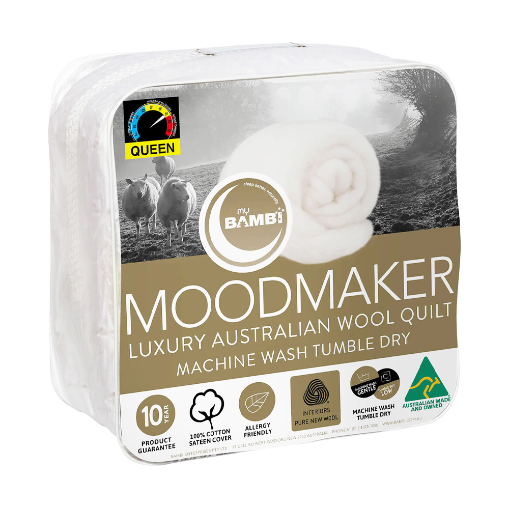 Bambi Gold Woolmark Moodmaker Wool Quilt