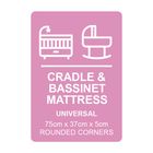 Protect a Bed Luxury Ventilated Rounded Bassinet Mattress Label