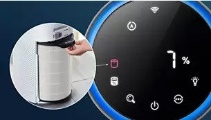Follow the smart filter status indicator on your device