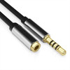 3.5mm Male to Female Black Audio Extension Cable 1m