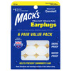 Mack's Moldable Pillow Soft Silicone Earplugs 6 Pairs-Single