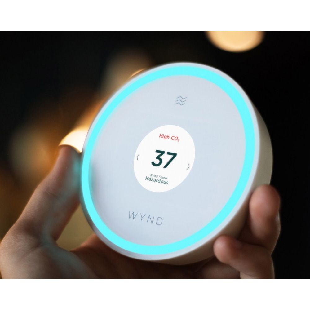 Wynd Halo Smart Air Quality Monitor on Hand