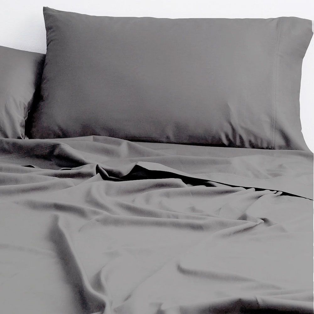 Cloud Linen 250 Thread Count Organic Cotton Sheet Set Charcoal
