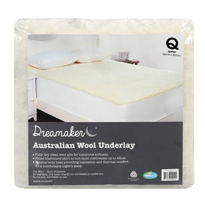 Dreamaker 300GSM Wool Fleece Mattress Underlay
