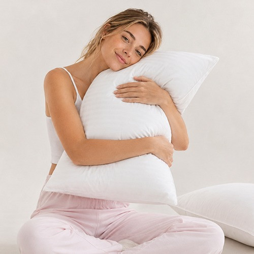 Sheridan Deluxe Feather and Down Pillow lifestyle
