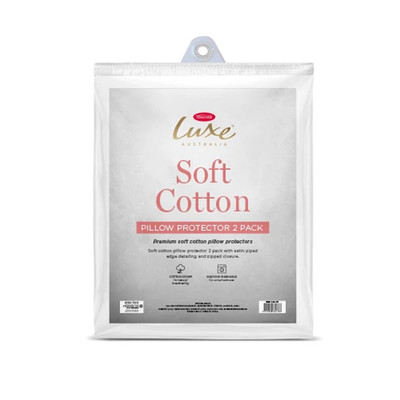 Tontine Luxe Soft Cotton Pillow Protector 2pk Package shot