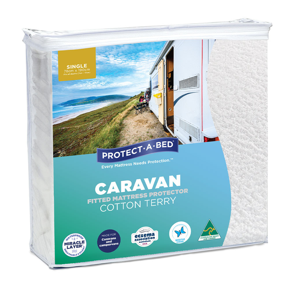 Protect-A-Bed Cotton Terry Caravan Fitted Waterproof Mattress Protector
