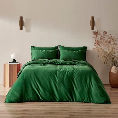 Serene 400TC Bamboo Cotton Blend Sateen Quilt Cover Set Eden