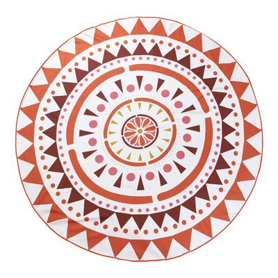 Ardor Home Amber Sand Free Round Beach Towel