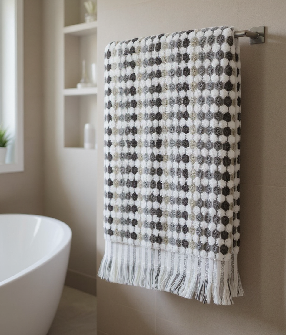Jenny McLean Pom Pom 500 GSM Cotton Bath Towels Lifestyle