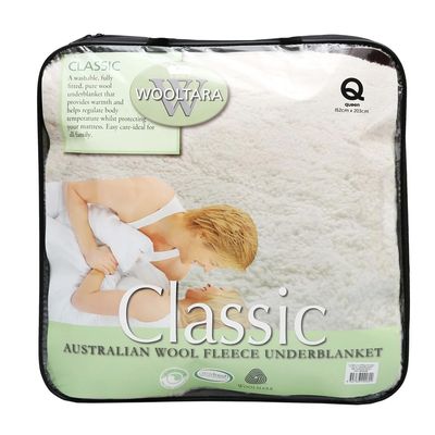Wooltara Classic 350 GSM Washable Wool Fleece Underblanket