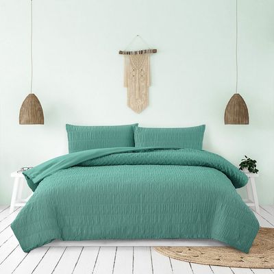 Ardor Boudoir Tuscan Ruched Microfibre Quilt Cover Set