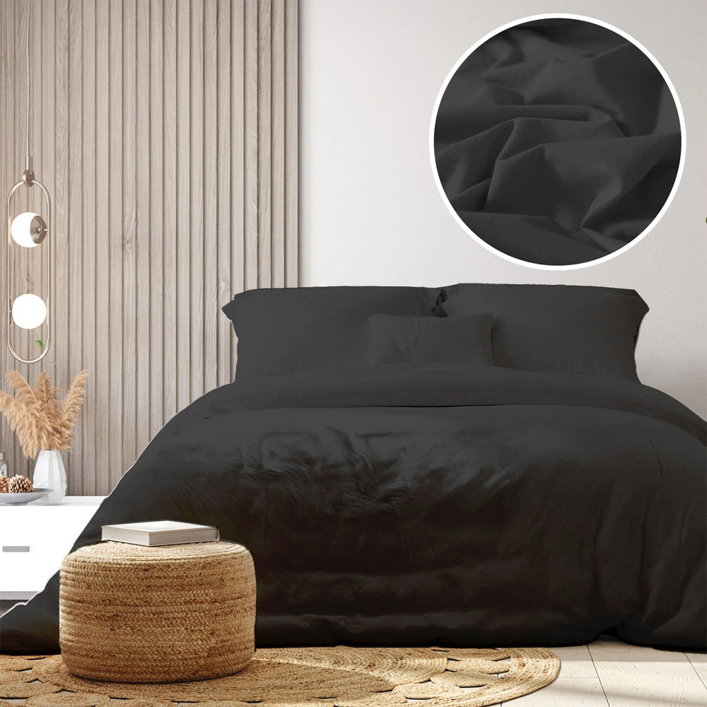 Royal Comfort 100% Jersey Cotton Quilt Cover Set Charcoal