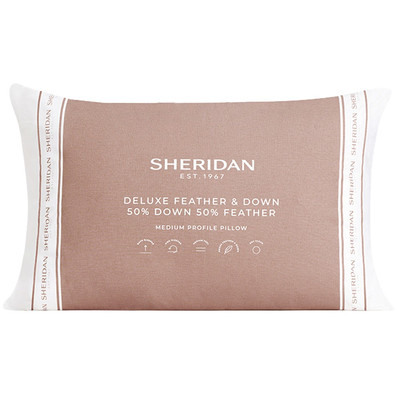 Sheridan Deluxe 50% White Goose Feather and Down Pillow