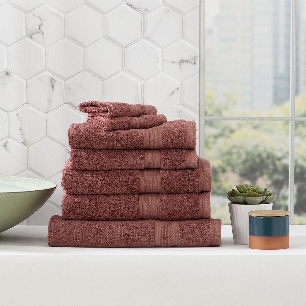 Renee Taylor Stella Super Soft Bamboo Cotton Bath Towels Brick