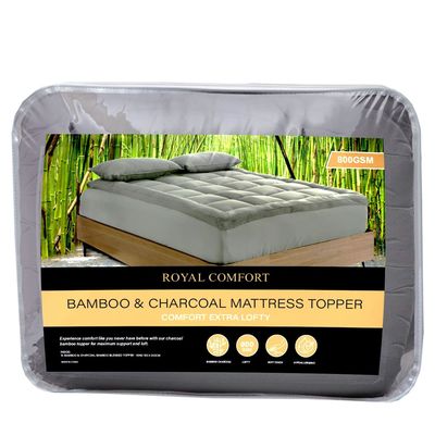 Luxury 800 GSM Bamboo Charcoal Blend Mattress Topper