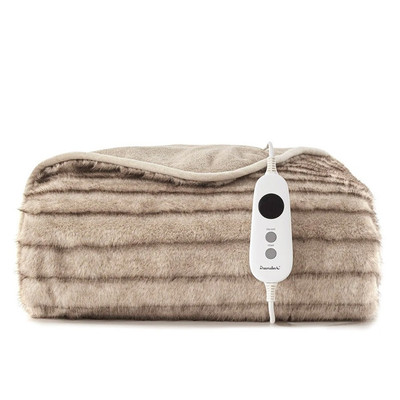 Dreamaker Nara Faux Fur Mink Heated Throw