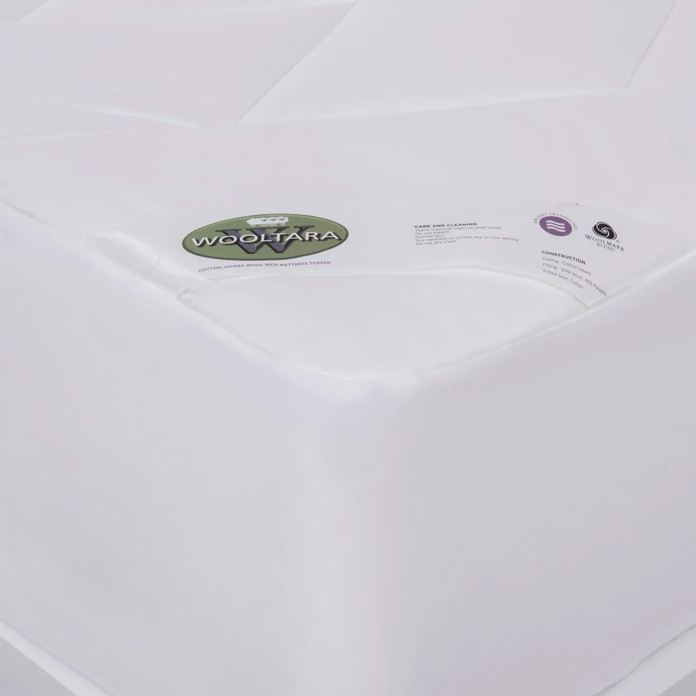 Wooltara Luxury Washable Cotton Japara Wool Rich Mattress Topper 3