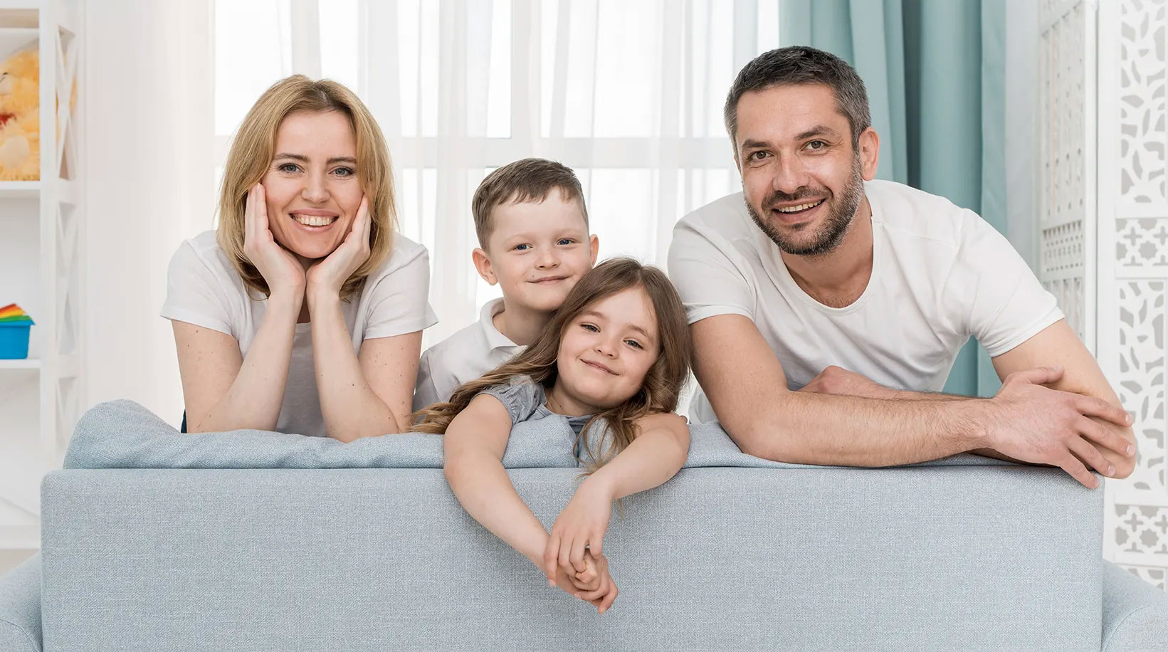 Happy family smiling