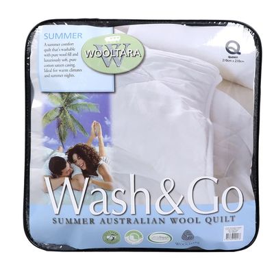 Wooltara Luxury Comfort 200GSM Washable Summer Australia Wool Quilt Packaging