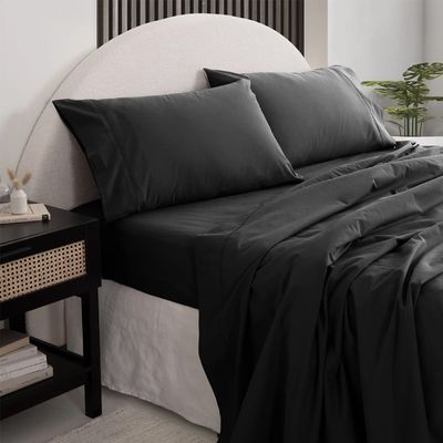 Royal Comfort Vintage Wash 100% Cotton Sheet Set Charcoal