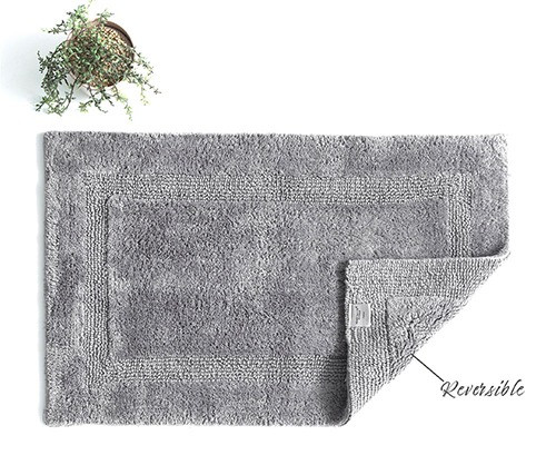 Renee Taylor Soho Cotton Reversible Bath Mat Nickel Color
