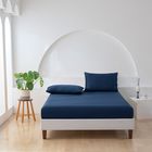 Essn 500TC Cotton Sateen Fitted Sheet Set Navy 