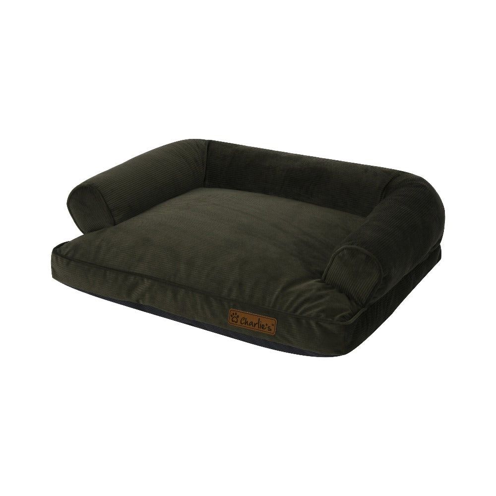 Charlie's Corduroy Dog Sofa Bed Green 2