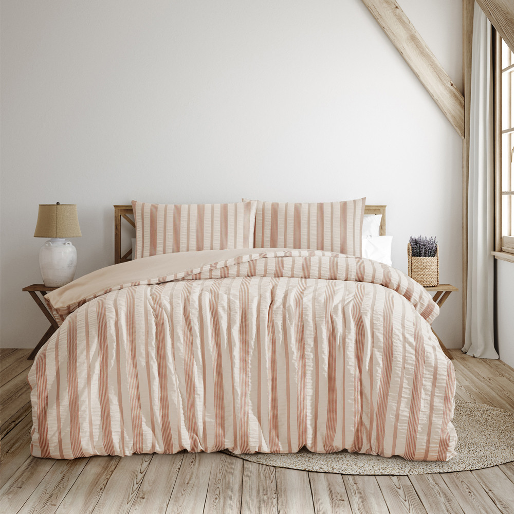 Ardor Boudoir Lisbon Seersucker Quilt Cover Set Shell