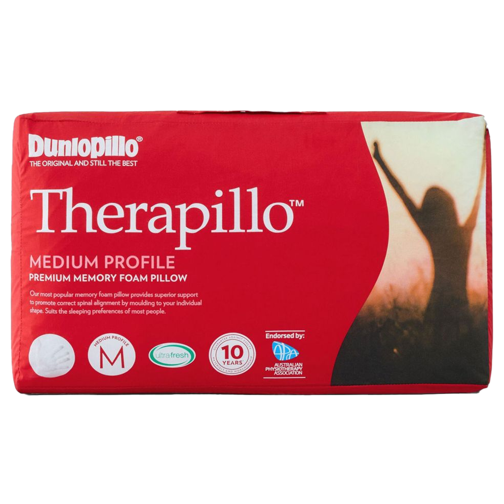 Dunlopillo Therapillo Premium Memory Foam Pillow Medium Profile Packaging