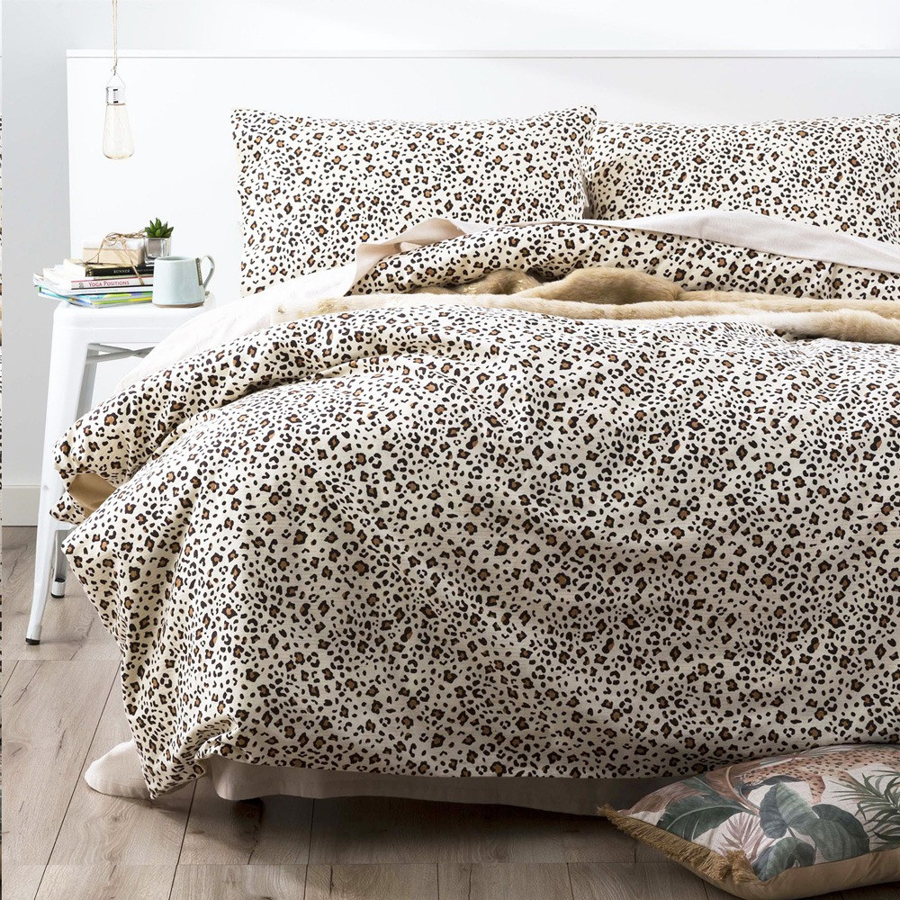 Park Avenue Snow Leopard 175 GSM Egyptian Cotton Flannelette Quilt Cover Set