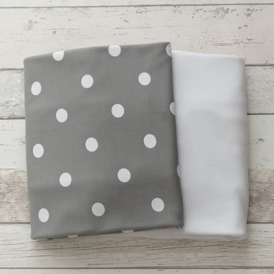 Grey Polkadot/White