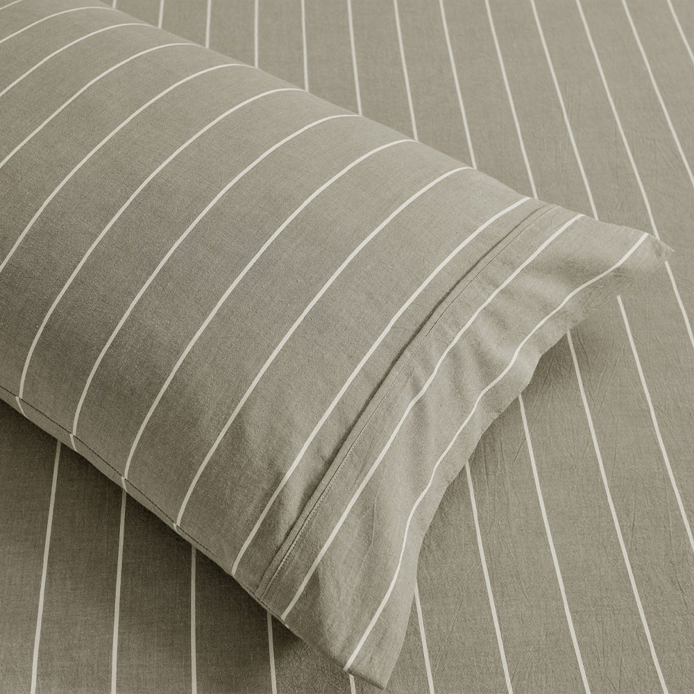 Dreamaker Rumi Washed Yarn Dyed Cotton Pillowcase Twin Pack 1