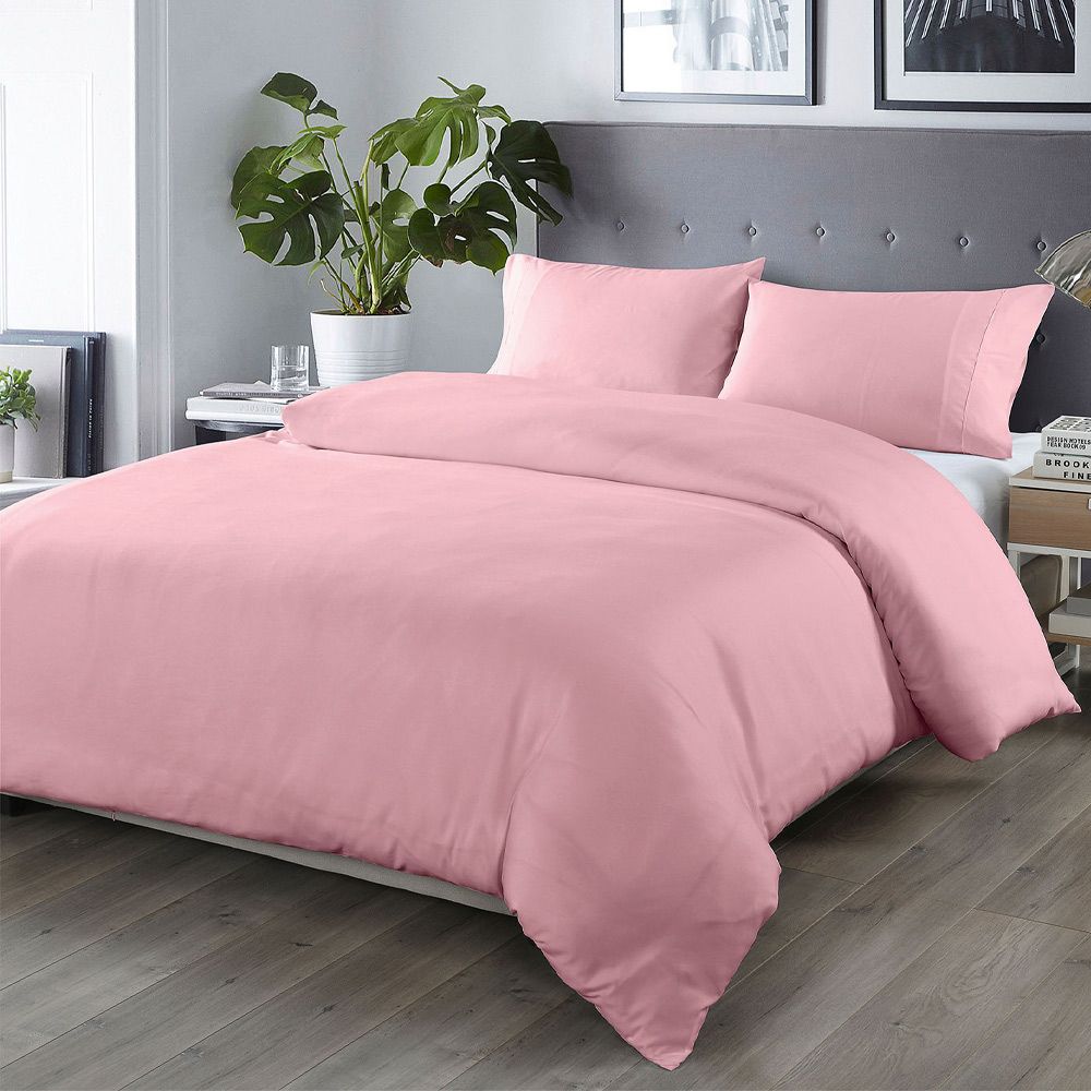 Bamboo Blend Quilt Cover Set Blush Base Image