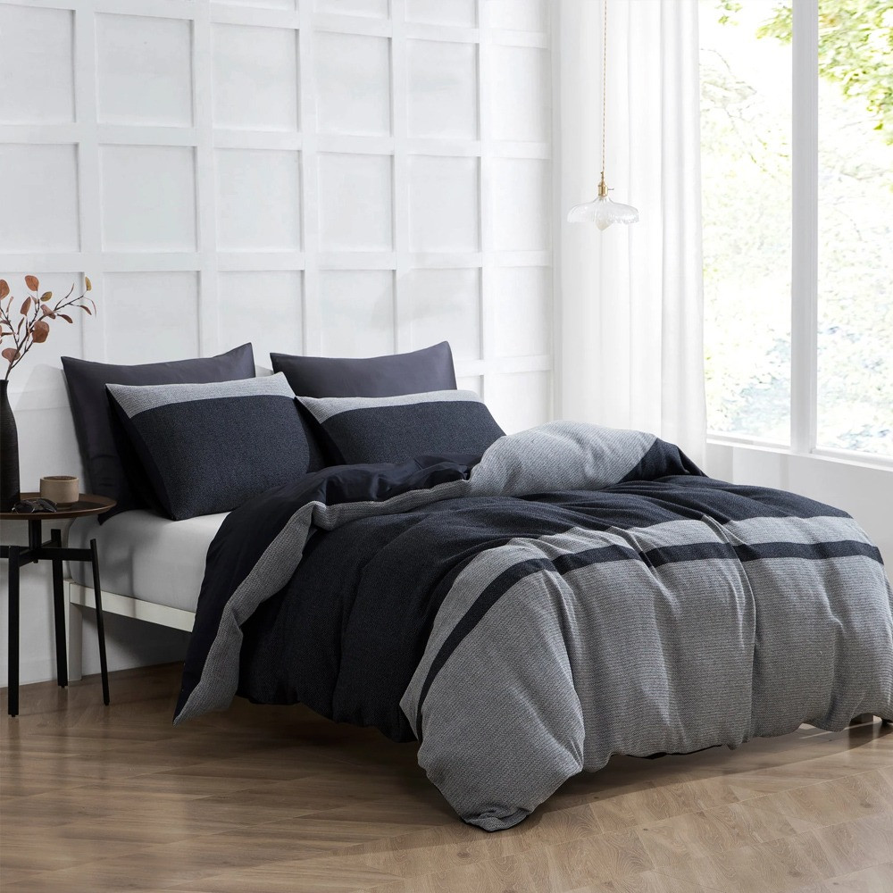 Dreamaker Herringbone 100% Cotton Quilt Cover Set