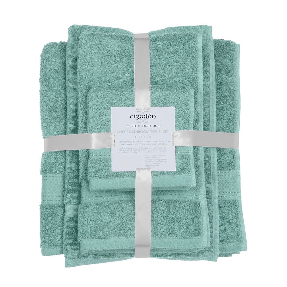 Algodon St Regis 7 Piece Cotton Bath Towel Set Marine