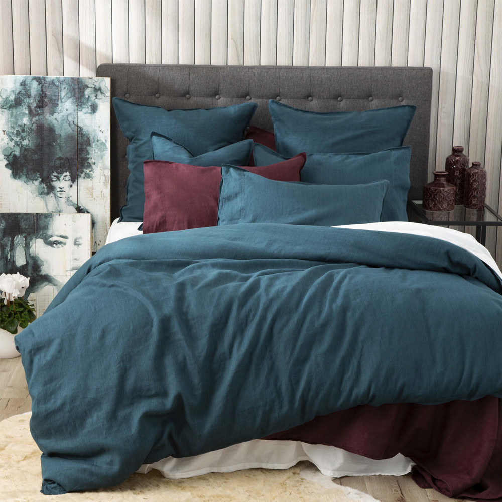 Renee Taylor Cavallo Stone washed 100% Linen Quilt Cover Set