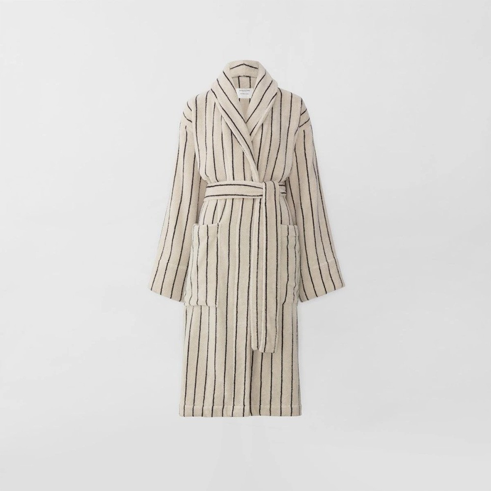 Sheridan Aven Stripe Cotton Bathrobe Base Image