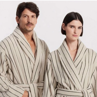 Sheridan Aven Stripe Cotton Bathrobe