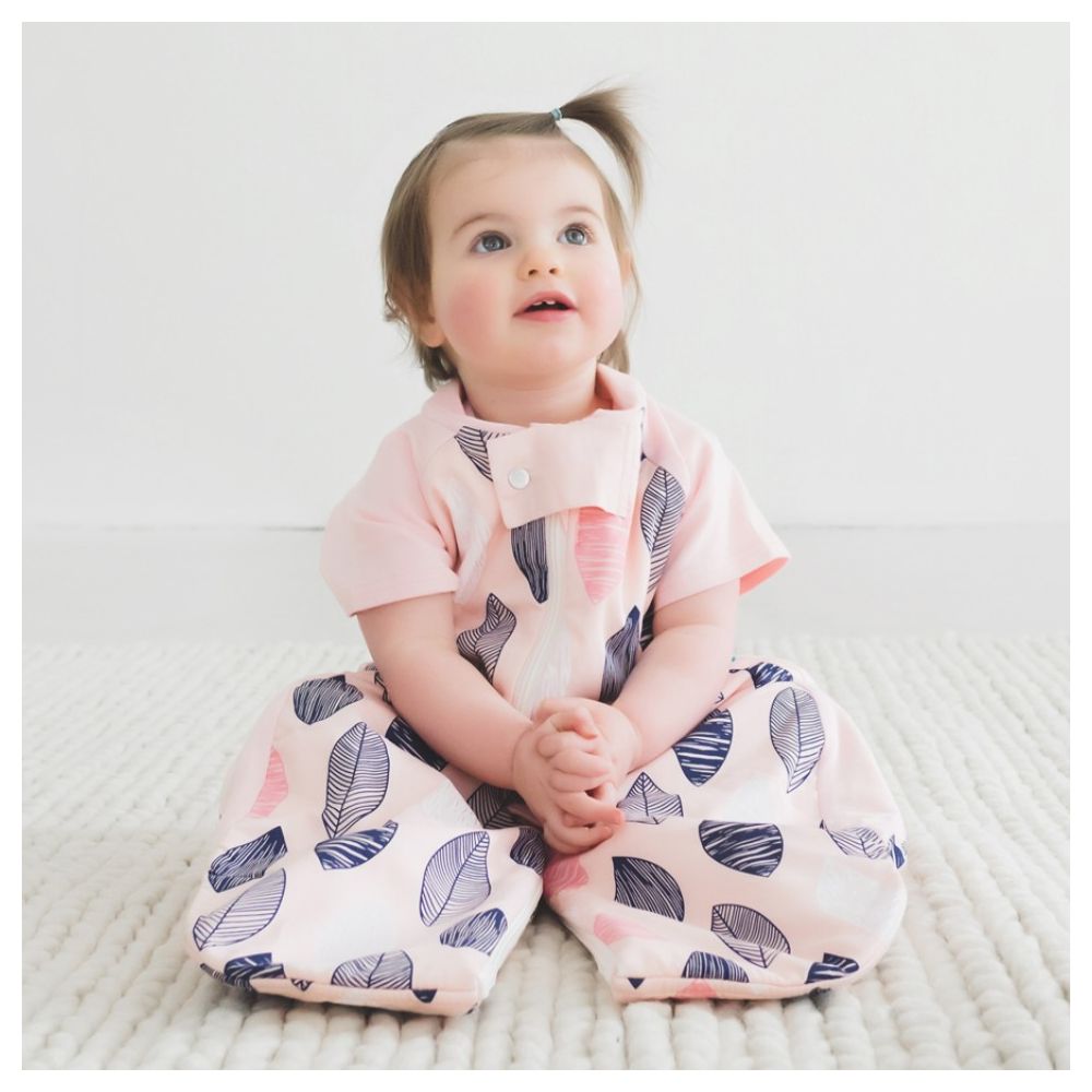 ErgoPouch Spring-Autumn 2 in 1 Baby Sleeping Bag & Sleepsuit 1 Tog Pink Leaf